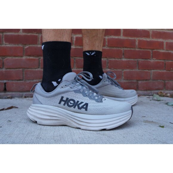 Hoka One One Men's Light Gray  Bondi 8 Athletic Running Shoes Sz 10D 2812 - Picture 2 of 16